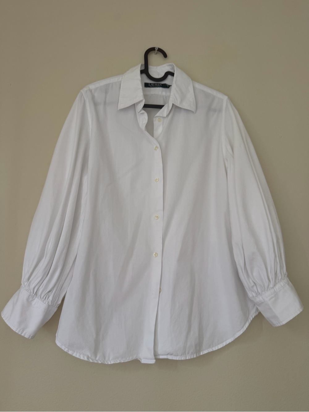 Lauren Ralph Lauren White Puff Sleeve Shirt Medium